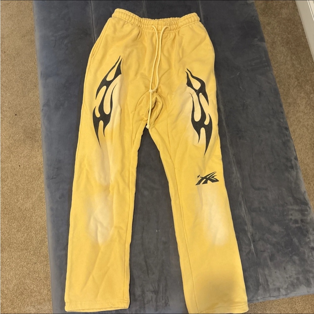 Yellow Flame Graphic Sweatpants